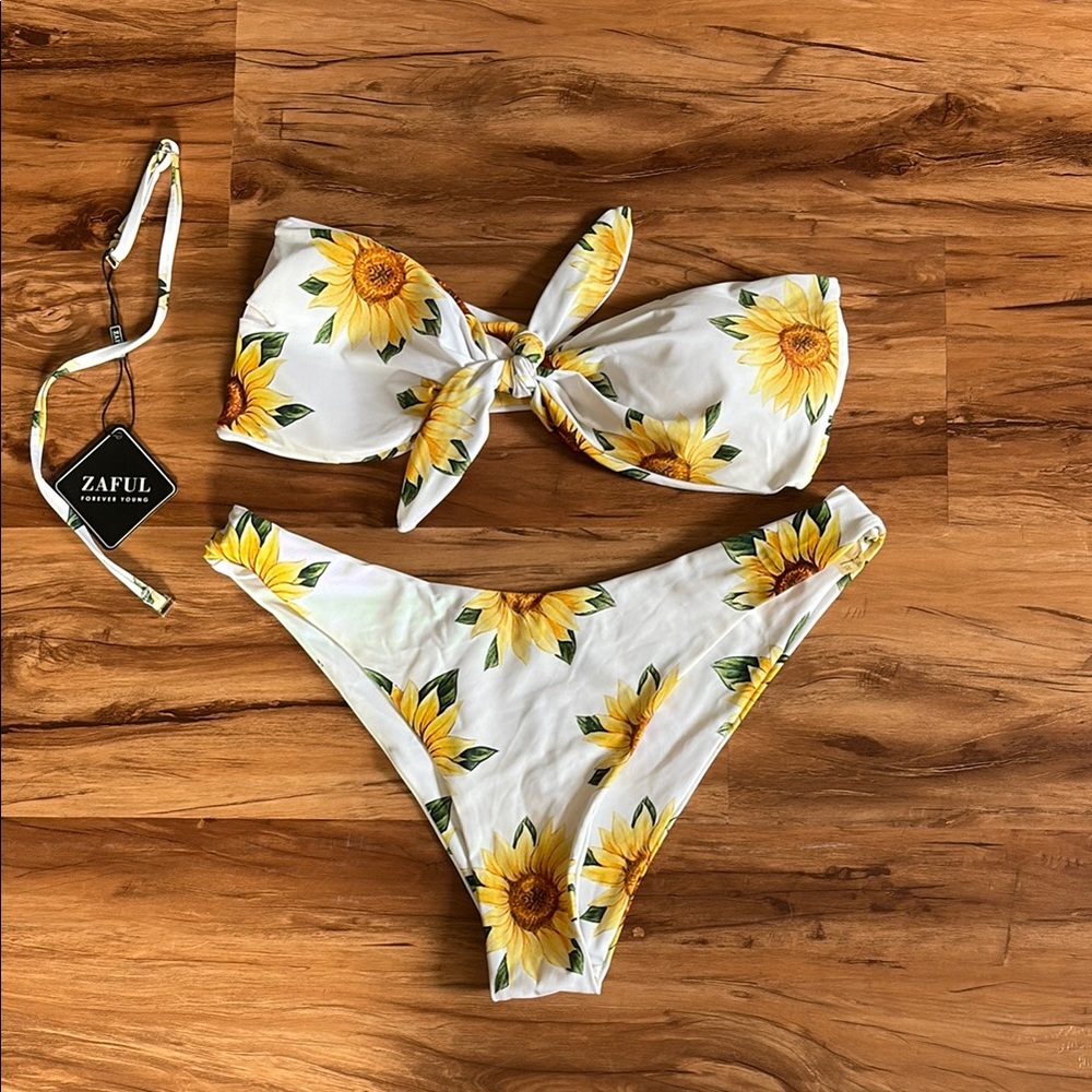 Zaful Sunflower Cheeky Bikini